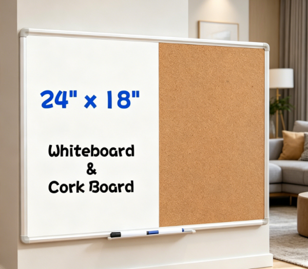 Grey Felt And Whiteboard Wall-Mount Combo Set