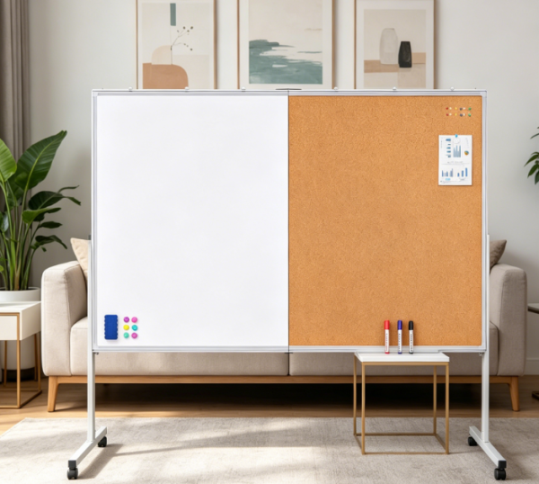 Magnetic Whiteboard And Cork 2-In-1 Message Board